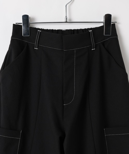 PBLIM(ページボーイリム)の「ミリタリーツイルカーブラインパンツ(カーゴパンツ・レディース・ブラック/カーキ・FREE)」の8枚目の写真