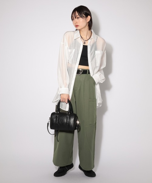 PAGEBOY(ページボーイ)の「ミリタリーツイルカーブラインパンツ【セットアップ対応】(カーゴパンツ・レディース・ブラック/カーキ・FREE)」の22枚目の写真