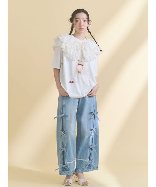 merry jenny（メリージェニー）の「ハートヒールストラップサンダル（サンダル・レディース・ブラック/オフホワイト・LARGE/MEDIUM）」の15枚目の写真