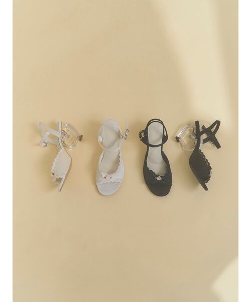 merry jenny（メリージェニー）の「ハートヒールストラップサンダル（サンダル・レディース・ブラック/オフホワイト・LARGE/MEDIUM）」の22枚目の写真