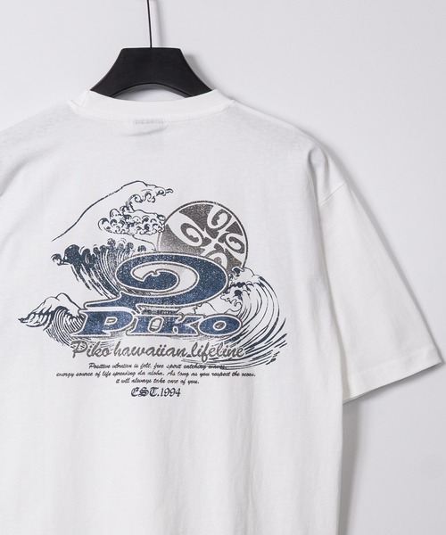 Piko（ピコ）の「【k】〔PIKO/ピコ〕アソートデザインプリント 半袖Tシャツ/Y2K（Tシャツ/カットソー・メンズ・ホワイト系1/ホワイト系2/ブラック系5/ブラック系8/グレー系2/グレー系4/ネイビー系3/ネイビー系6/サックスブルー系9/ホワイト系3/ブラック系4/ホワイト系6/ブラック系1/イエロー系5/ホワイト系8/ホワイト系9・MEDIUM/LARGE/X-LARGE）」の4枚目の写真