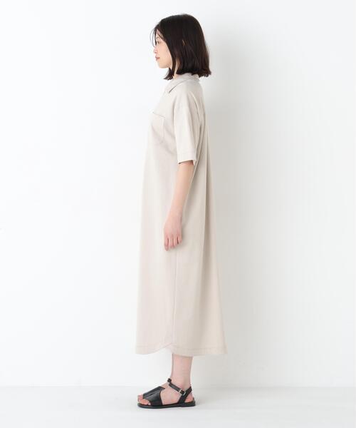 human woman(ヒューマンウーマン)の「◆ハーフジップカットソーワンピース(ワンピース・レディース・ベージュ/グレー系その他・MEDIUM)」の3枚目の写真