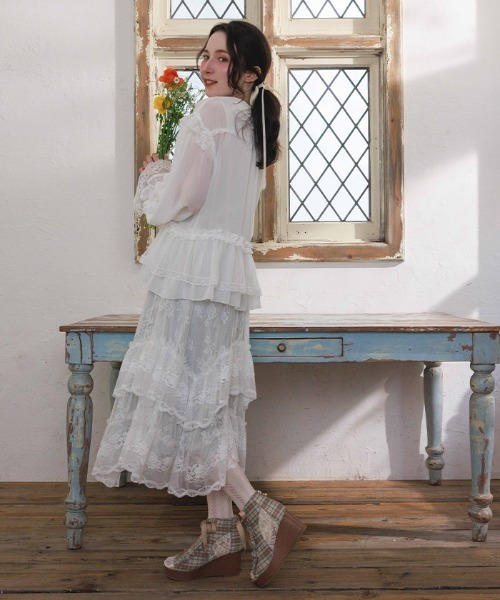 axes femme(アクシーズファム)の「レースフリルスカート(スカート・レディース・ミント/ピンク/ブラック・FREE)」の7枚目の写真