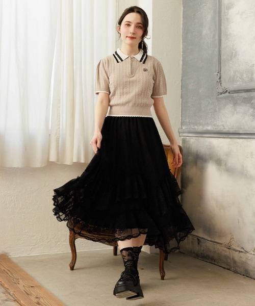 axes femme(アクシーズファム)の「レースフリルスカート(スカート・レディース・ミント/ピンク/ブラック・FREE)」の9枚目の写真