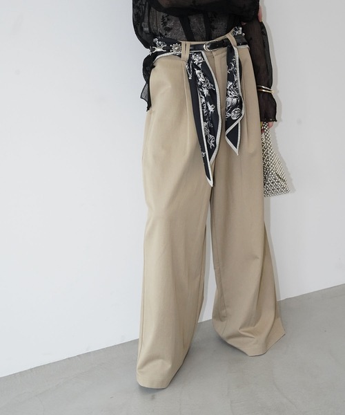 chuclla(チュクラ)の「タックワイドパンツ chw26s146(その他パンツ・レディース・ベージュ/ブラック・S/M/L)」の19枚目の写真
