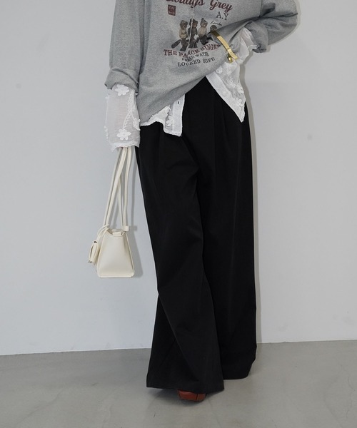 chuclla(チュクラ)の「タックワイドパンツ chw26s146(その他パンツ・レディース・ベージュ/ブラック・S/M/L)」の8枚目の写真