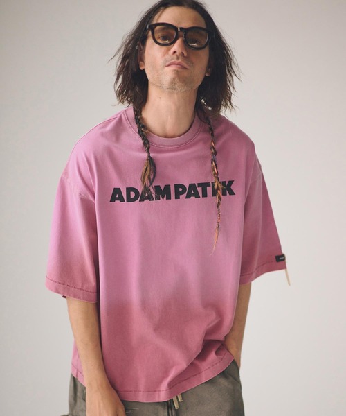 ADAM PATEK(アダムパテック)の「ADAMPATEK/basic logo aging T/ベーシックロゴエイジング加工Tシャツ(Tシャツ/カットソー・メンズ・グリーン/ホワイト/ブラック/ピンク・2/1)」の4枚目の写真