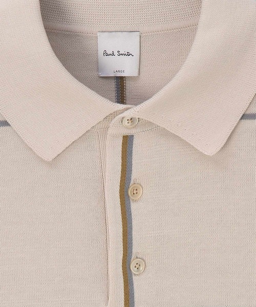 Paul Smith（ポールスミス）の「マルチカラーチェック 半袖ニットポロ / 163409 783Z（ニット/セーター・メンズ・ネイビー/オフホワイト・LARGE/MEDIUM）」の3枚目の写真