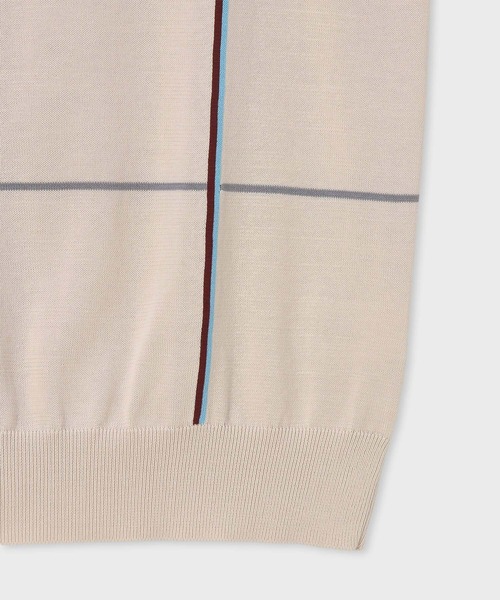 Paul Smith（ポールスミス）の「マルチカラーチェック 半袖ニットポロ / 163409 783Z（ニット/セーター・メンズ・ネイビー/オフホワイト・LARGE/MEDIUM）」の4枚目の写真