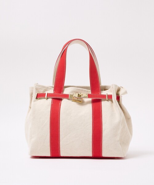 ABAHOUSE(アバハウス)の「キャンバス ベルトトートバッグ / Sサイズ / ユニセックス【CHIMERE/シメール】(トートバッグ・メンズ・グリーン/レッド・フリー)」の4枚目の写真