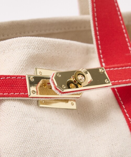 ABAHOUSE(アバハウス)の「キャンバス ベルトトートバッグ / Sサイズ / ユニセックス【CHIMERE/シメール】(トートバッグ・メンズ・グリーン/レッド・フリー)」の8枚目の写真