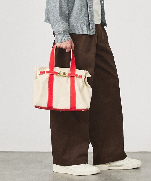 ABAHOUSE(アバハウス)の「キャンバス ベルトトートバッグ / Sサイズ / ユニセックス【CHIMERE/シメール】(トートバッグ・メンズ・グリーン/レッド・フリー)」の15枚目の写真