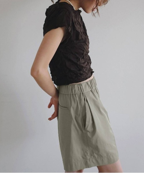 anuke(アンヌーク)の「anuke Twill Half Pants ツイルハーフパンツ/62610724(その他パンツ・レディース・ベージュ/ブラック・36)」の4枚目の写真