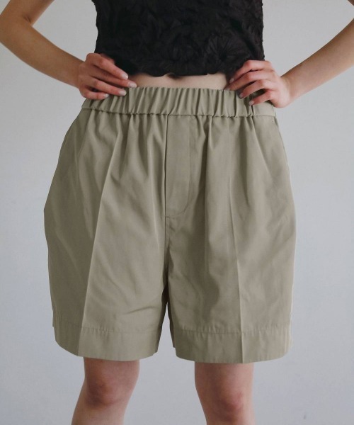 anuke(アンヌーク)の「anuke Twill Half Pants ツイルハーフパンツ/62610724(その他パンツ・レディース・ベージュ/ブラック・36)」の5枚目の写真
