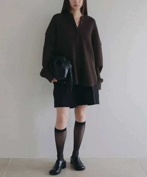 anuke(アンヌーク)の「anuke Twill Half Pants ツイルハーフパンツ/62610724(その他パンツ・レディース・ベージュ/ブラック・36)」の8枚目の写真