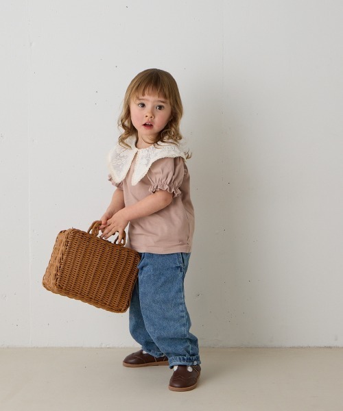 riziere(リジェール)の「レースビッグカラートップス(Tシャツ/カットソー・キッズ・ピンク系/ブラック・90/100/110/120/130/140/150)」の15枚目の写真