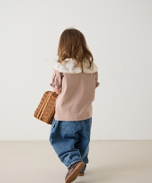 riziere(リジェール)の「レースビッグカラートップス(Tシャツ/カットソー・キッズ・ピンク系/ブラック・90/100/110/120/130/140/150)」の16枚目の写真