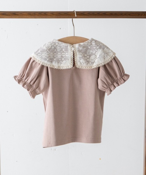 riziere(リジェール)の「レースビッグカラートップス(Tシャツ/カットソー・キッズ・ピンク系/ブラック・90/100/110/120/130/140/150)」の9枚目の写真