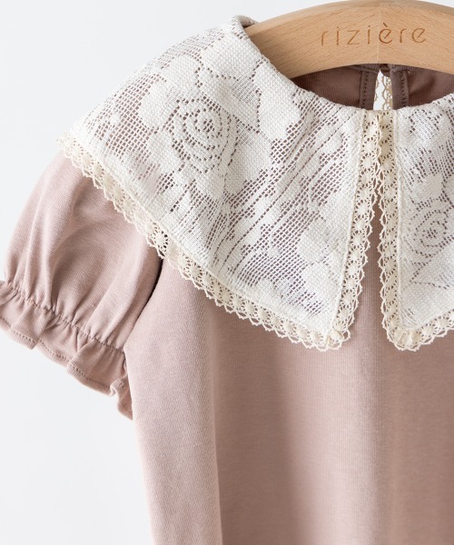 riziere(リジェール)の「レースビッグカラートップス(Tシャツ/カットソー・キッズ・ピンク系/ブラック・90/100/110/120/130/140/150)」の10枚目の写真