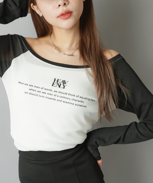 SPINNS(スピンズ)の「薄手オフショル長袖カットソー/ラグラン(Tシャツ/カットソー・レディース・ブラック系その他/ホワイト系その他・ONESIZE)」の16枚目の写真