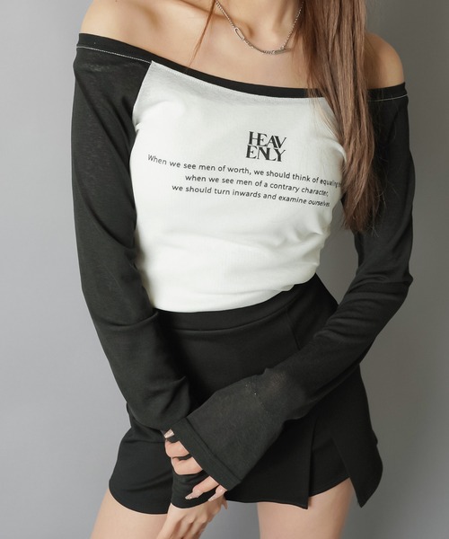SPINNS(スピンズ)の「薄手オフショル長袖カットソー/ラグラン(Tシャツ/カットソー・レディース・ブラック系その他/ホワイト系その他・ONESIZE)」の17枚目の写真