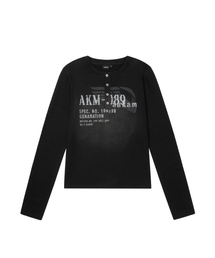 Button Lettering Long Sleeve (Black)