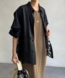 DouDou | ケミカルレース切替シャツ(シャツ/ブラウス)