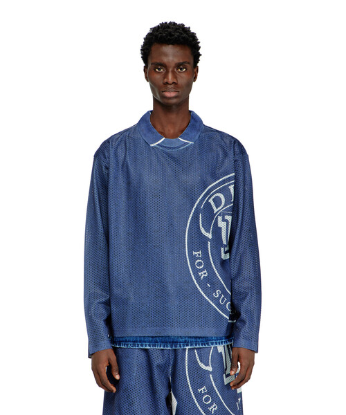 DIESEL(ディーゼル)の「メンズ 長袖ポロシャツ T-OLLIE(ポロシャツ・メンズ・ブルー系その他・LARGE/SMALL)」の1枚目の写真