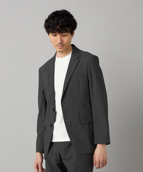 COMME CA MEN(コムサメン)の「【セットアップ対応】福井産 ナイロントリコットジャージー ジャケット(テーラードジャケット・メンズ・グレー・M/L/S)」の4枚目の写真