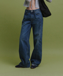 FOR YOUR EYES ONLY（フォー ユア アイズ オンリー）の「Rion Side Panel Loose Denim (Dark Blue)（デニムパンツ）」