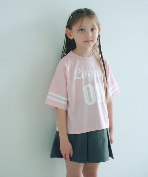 green label relaxing（グリーンレーベルリラクシング）の「【別注】＜LOGAN knitting mills＞ナンバリング Tシャツ / キッズ  120cm-160cm（Tシャツ/カットソー・キッズ・ライトピンク/ダークグレー/コバルトブルー・130cm/120cm/160cm/150cm/140cm）」の4枚目の写真