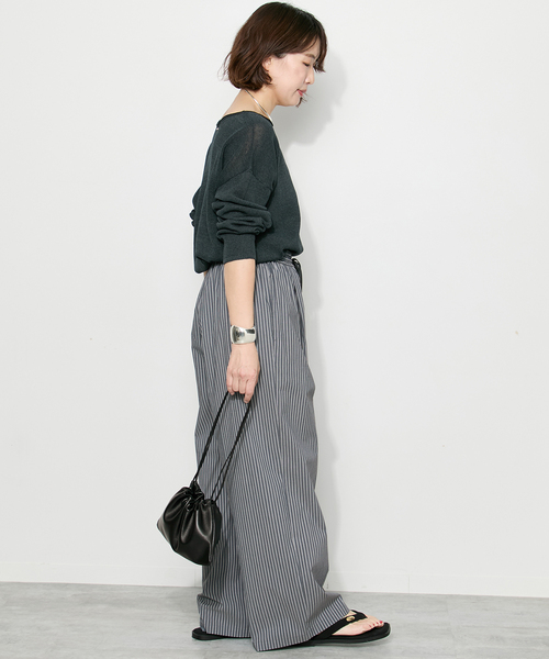 journal standard L'essage（ジャーナルスタンダードレサージュ）の「タイプライターイージーワイドパンツ（その他パンツ・レディース・ライトグレー・40/38/36）」の9枚目の写真
