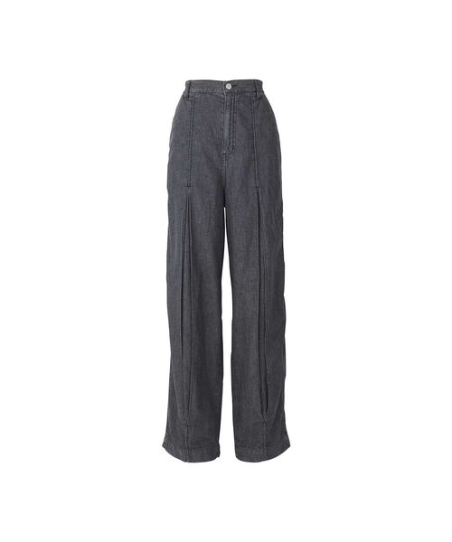 HYSTERIC GLAMOUR（ヒステリックグラマー）の「綿麻デニムタックパンツ（その他パンツ・レディース・ブラック/ライトインディゴブルー・FREE）」の2枚目の写真