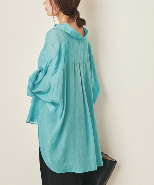 plage(プラージュ)の「RAMIE LYOCELL VOLUME シャツ(シャツ/ブラウス・レディース・ブルー/ベージュ系その他/ブラウン/ホワイト・FREE)」の15枚目の写真