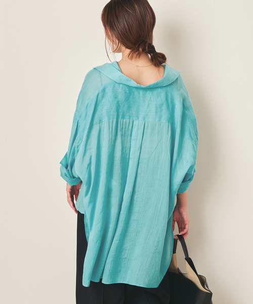 plage(プラージュ)の「RAMIE LYOCELL VOLUME シャツ(シャツ/ブラウス・レディース・ブルー/ベージュ系その他/ブラウン/ホワイト・FREE)」の16枚目の写真