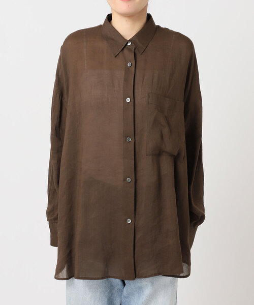 plage(プラージュ)の「RAMIE LYOCELL VOLUME シャツ(シャツ/ブラウス・レディース・ブルー/ベージュ系その他/ブラウン/ホワイト・FREE)」の17枚目の写真