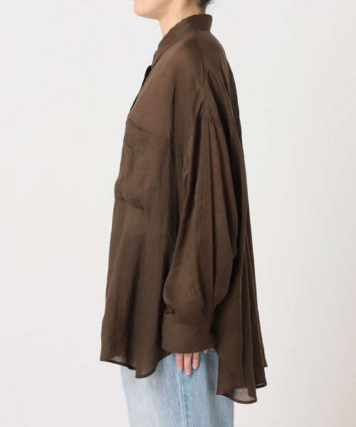 plage(プラージュ)の「RAMIE LYOCELL VOLUME シャツ(シャツ/ブラウス・レディース・ブルー/ベージュ系その他/ブラウン/ホワイト・FREE)」の18枚目の写真