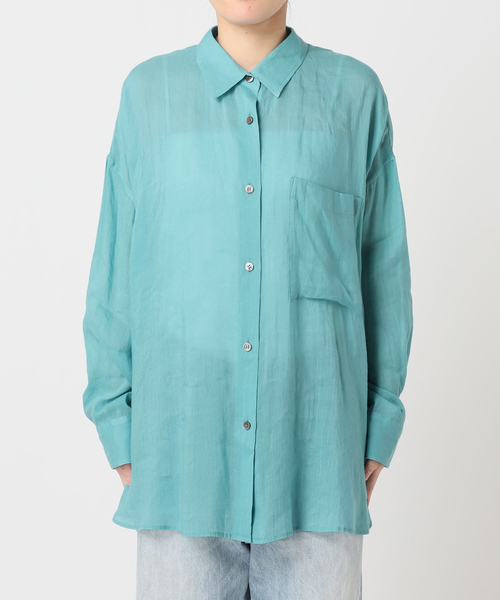 plage(プラージュ)の「RAMIE LYOCELL VOLUME シャツ(シャツ/ブラウス・レディース・ブルー/ベージュ系その他/ブラウン/ホワイト・FREE)」の7枚目の写真