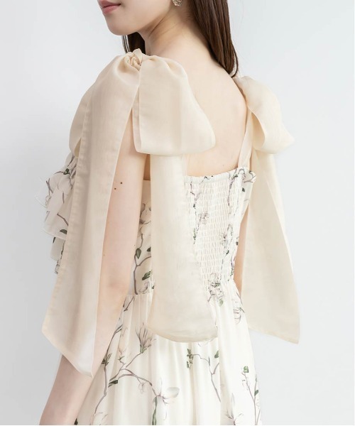 RANDA(ランダ)の「シアーリボンショルダーティアードワンピース(ワンピース・レディース・ブルー/アイボリー/ブラック・1/0)」の17枚目の写真