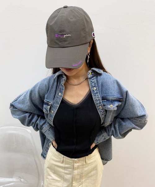 Champion(チャンピオン)の「【Champion】遮熱タフタロングハイキャップ 181-0315(キャップ・レディース・アイボリー/ブラック/チャコールグレー・FREE)」の10枚目の写真