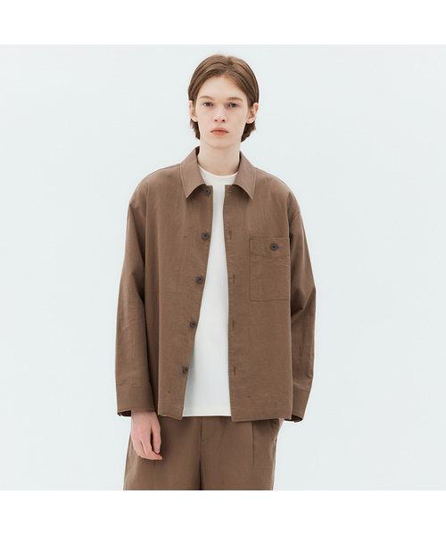 MINDBRIDGE(マインドブリッジ)の「リネンシャケット - 2カラー MYWS3133(シャツ/ブラウス・メンズ・ブラウン/ライトベージュ・100/110/95/105)」の1枚目の写真