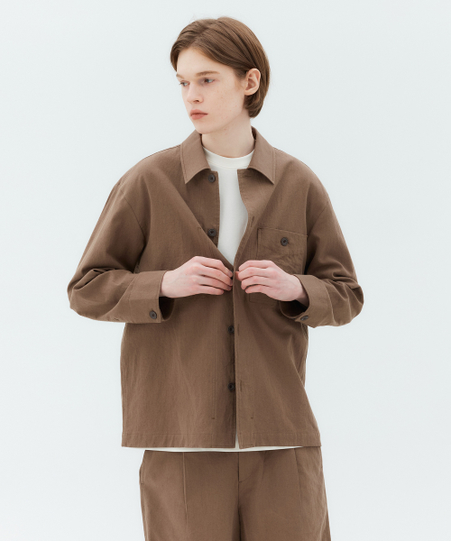 MINDBRIDGE(マインドブリッジ)の「リネンシャケット - 2カラー MYWS3133(シャツ/ブラウス・メンズ・ブラウン/ライトベージュ・100/110/95/105)」の4枚目の写真