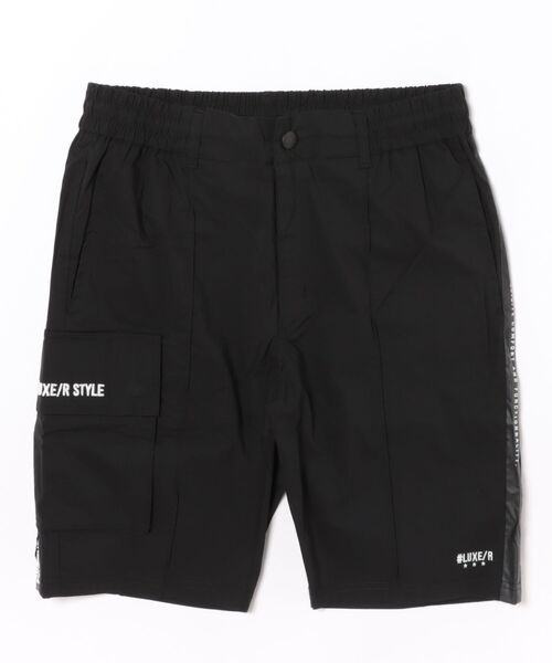 (RM)【LUXE/R GOLF】ストレッチ クロス サイドロゴ ショート ピンタック パンツ