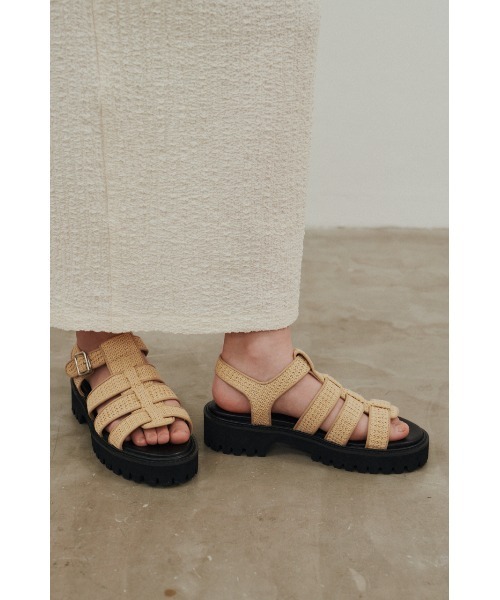 STYLEMIXER（スタイルミキサー）の「クロシェチャンキーソールサンダル（サンダル・レディース・ベージュ・SMALL/MEDIUM/LARGE）」の2枚目の写真