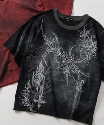 【13】トライバルデザイン ペイントTシャツ/Y2K