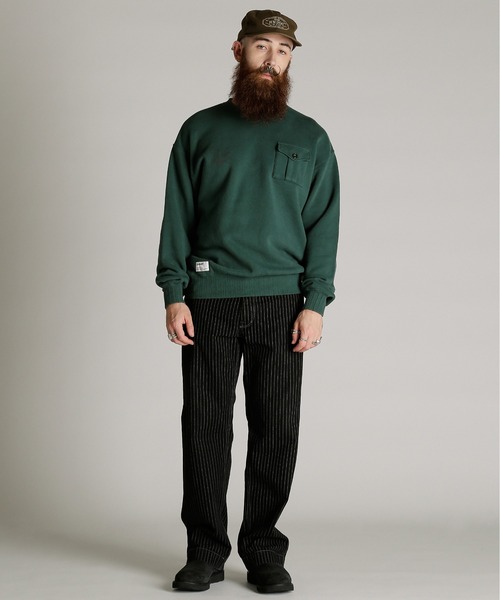Schott(ショット)の「Schott/ショット/CREW SWEAT RIB STITCH EAGLE/クルー スウェット リブステッチ イーグル(スウェット・メンズ・ダークグリーン/ベージュ/ブラック・M/2XL/XL/L)」の18枚目の写真