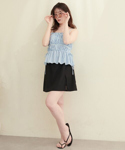 natural couture（ナチュラルクチュール）の「【水着】ファスナー付きキュロット（水着・レディース・ブラック/ホワイト系その他・LARGE/MEDIUM）」の7枚目の写真