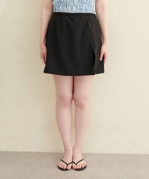 natural couture（ナチュラルクチュール）の「【水着】ファスナー付きキュロット（水着・レディース・ブラック/ホワイト系その他・LARGE/MEDIUM）」の8枚目の写真