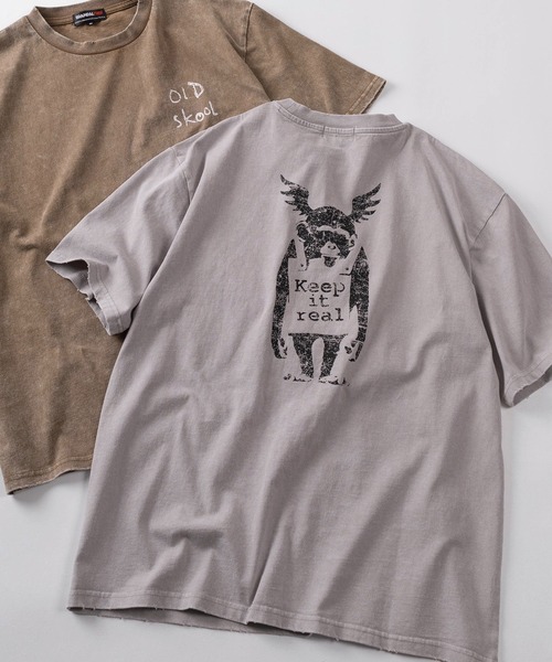 BRANDALISED(ブランダライズド)の「【70】【BRANDALISED/ブランダライズド】バンクシーアートグラフィック スノーウォッシュ バックプリント クルーネックTシャツ(Tシャツ/カットソー・メンズ・ブラウン/アイボリー/ブラック・M/L)」の3枚目の写真