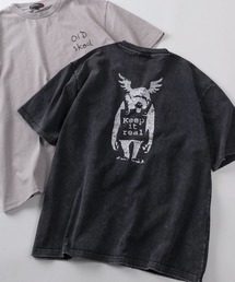 【70】【BRANDALISED/ブランダライズド】バンクシーアートグラフィック スノーウォッシュ バックプリント クルーネックTシャツ